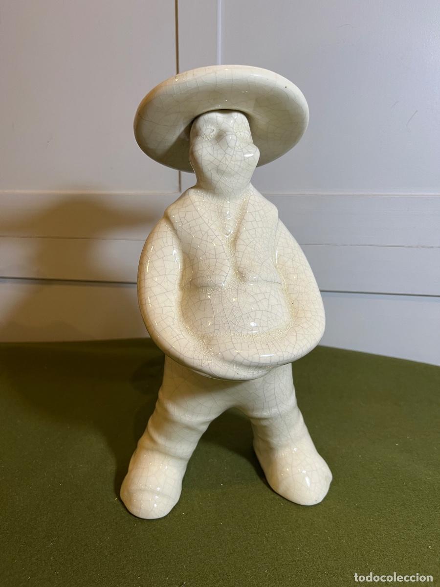 Vintage: Figura Sancho Panza Cer&aacute;mica Porcelana Craquelada Manises Estilo Bond&iacute;a Nadal Don Quijote Vintage