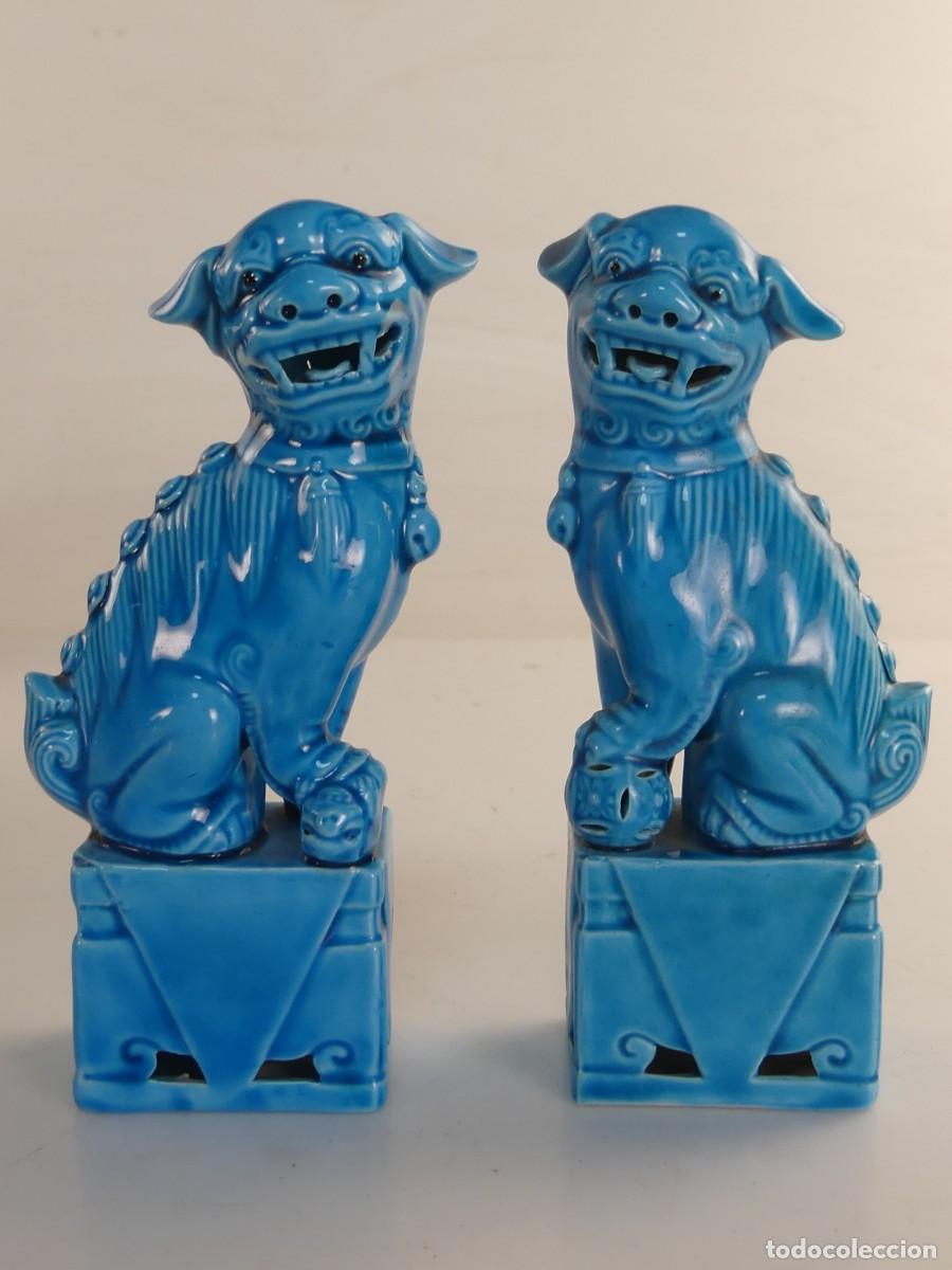 Vintage: Vintage Pareja de Leones Foo Porcelana de Colecci&oacute;n Excelente Decoraci&oacute;n Sobremesa