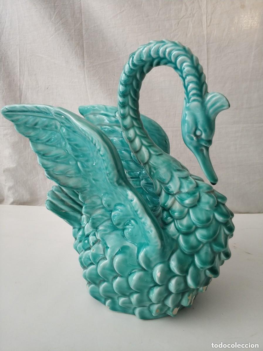 Vintage: Antiguo cisne Cer&aacute;mica esmaltada de Manises Original a&ntilde;os 60, vintage.