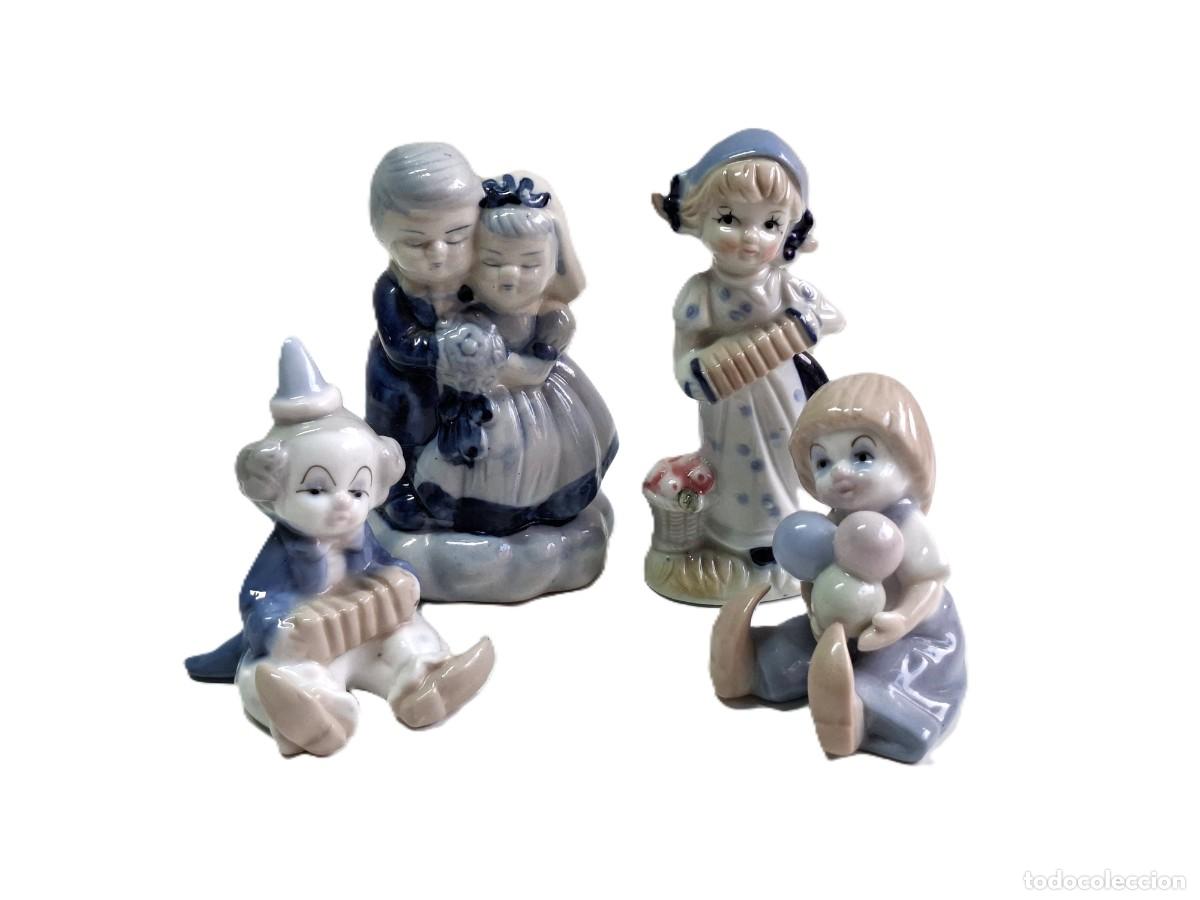 Vintage: 4 FIGURITAS DE PORCELANA