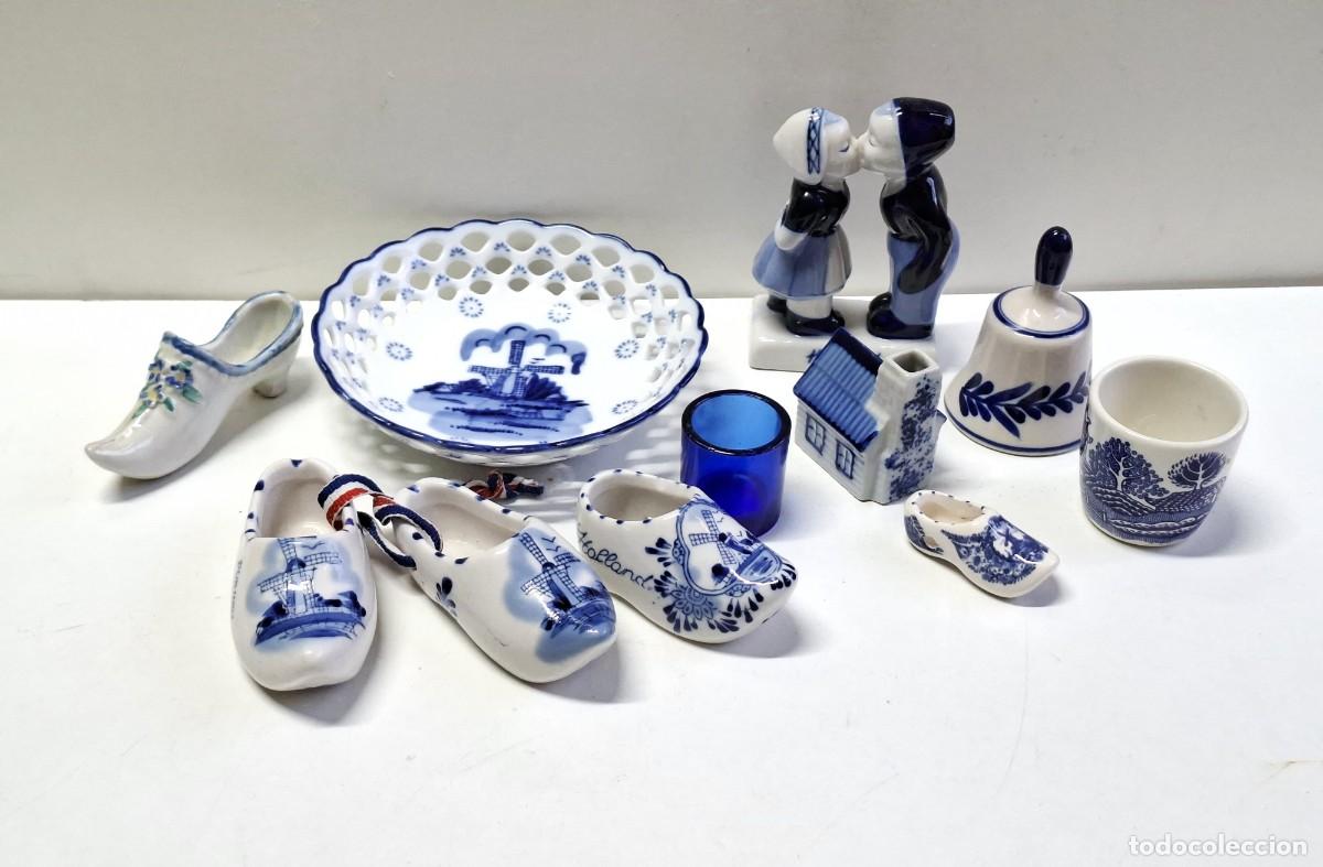 Vintage: LOTE DE FIGURAS DE PORCELANA AZUL DE DELFT (HOLANDA)