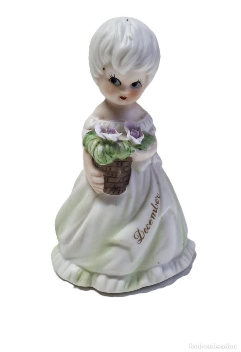 Vintage: Figura de ni&ntilde;a de agosto de porcelana Mauri vintage, mu&ntilde;eca de cer&aacute;mica coleccionable