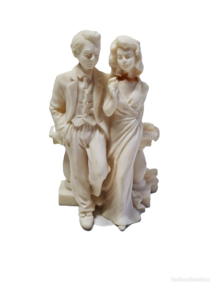 Vintage: Colecci&oacute;n Faro, escultura italiana, figura vintage de novios, estatua de boda