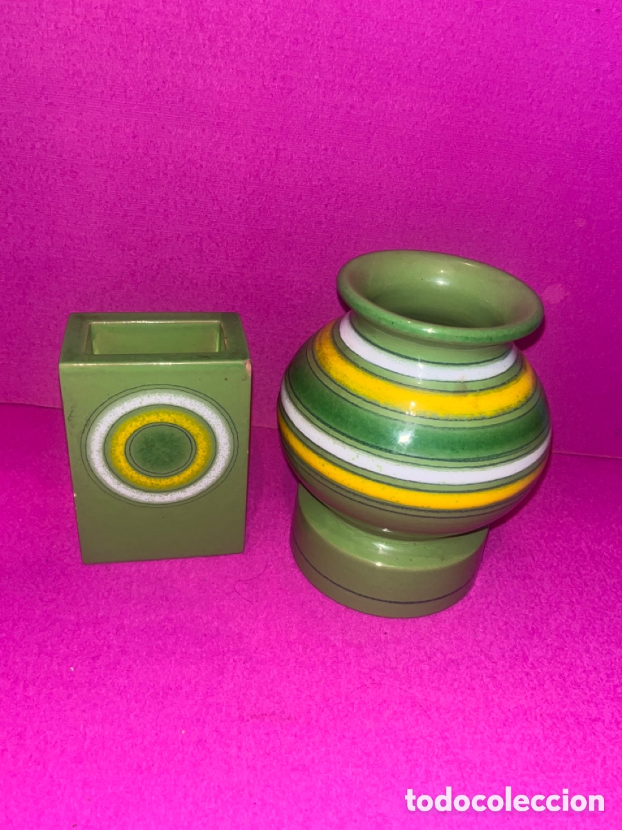 Vintage: Jarr&oacute;n Bitossi A&ntilde;os 70 Verde y Amarillo
