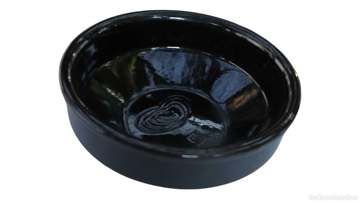 Vintage: CUENCO DE CER&Aacute;MICA NEGRA VIDRIADA ARTESANAL - MARCA DE ALFARERO (A&Ntilde;OS 80/90)