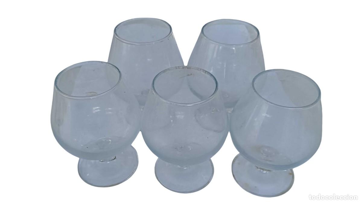Vintage: juego consta de 5 copas de vidrio transparente vintage retro