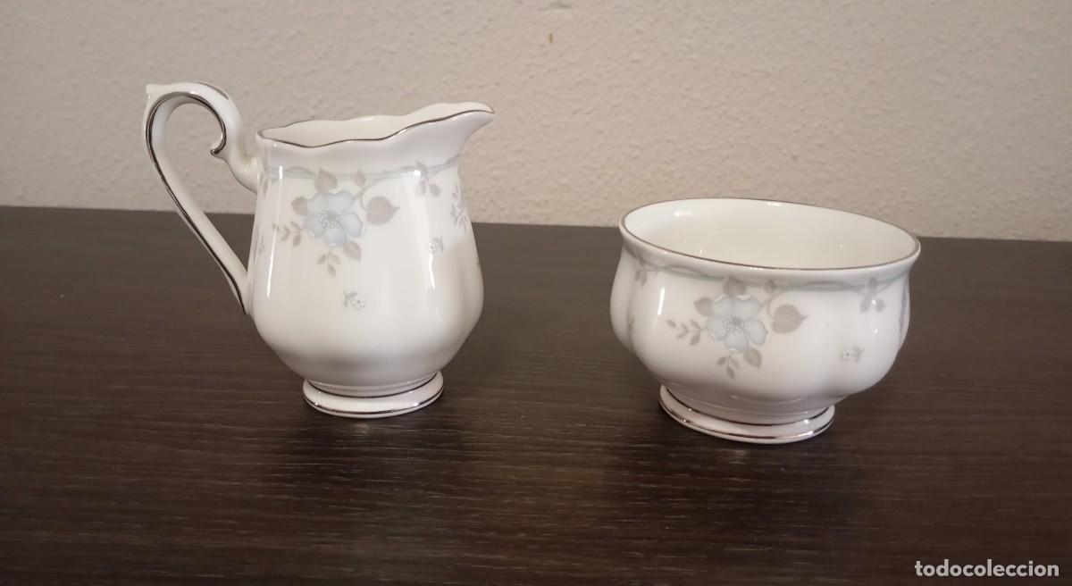 Vintage: PRECIOSO JUEGO DE JARRA DE LECHE+AZUCARERO DE PORCELANA FINA, ROYAL ALBERT PATR&Oacute;N SATIN ROSE