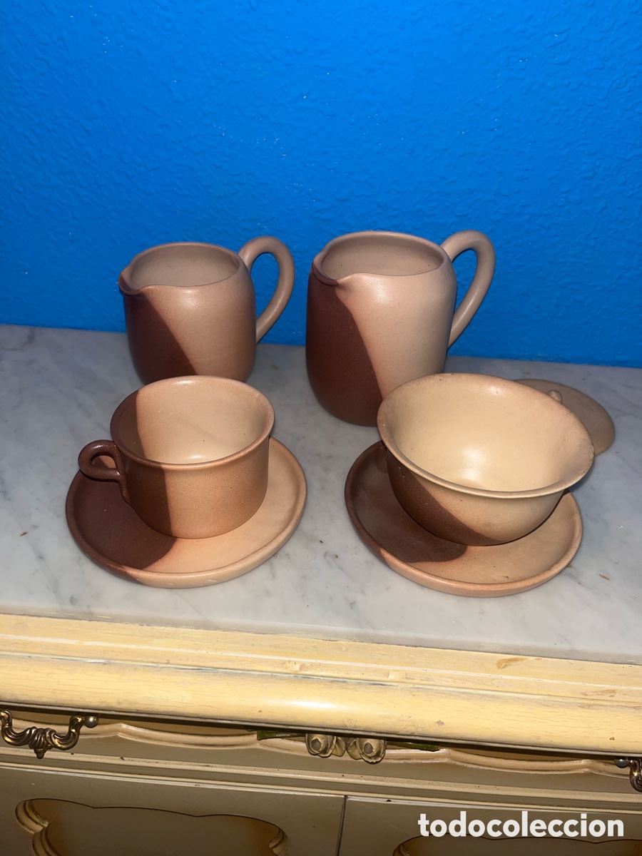 Vintage: Juego De Cer&aacute;mica Jarras Y Tazas Caf&eacute;