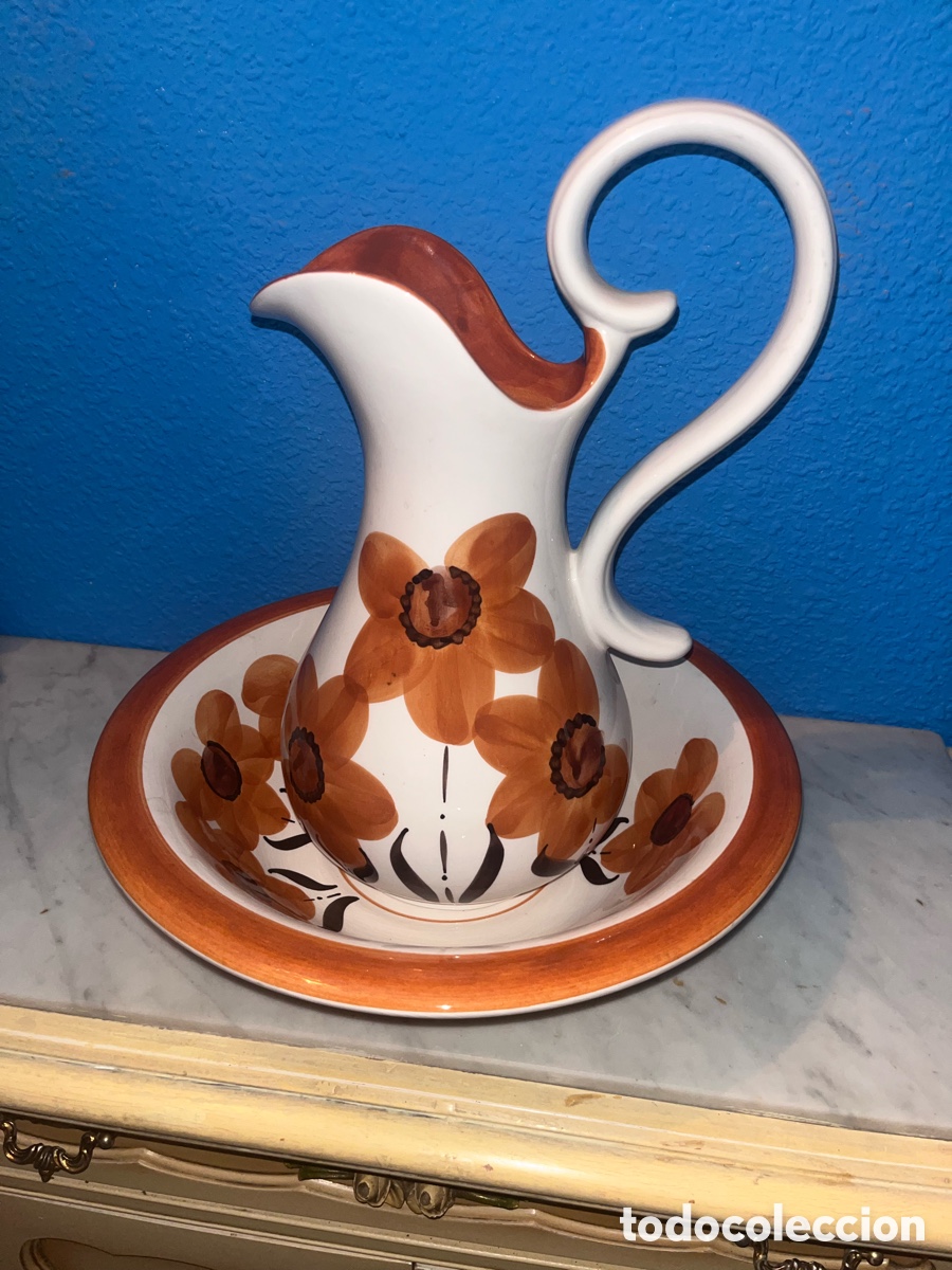 Vintage: Conjunto Para Lavavo Jarra Y Palangana De Cer&aacute;mica