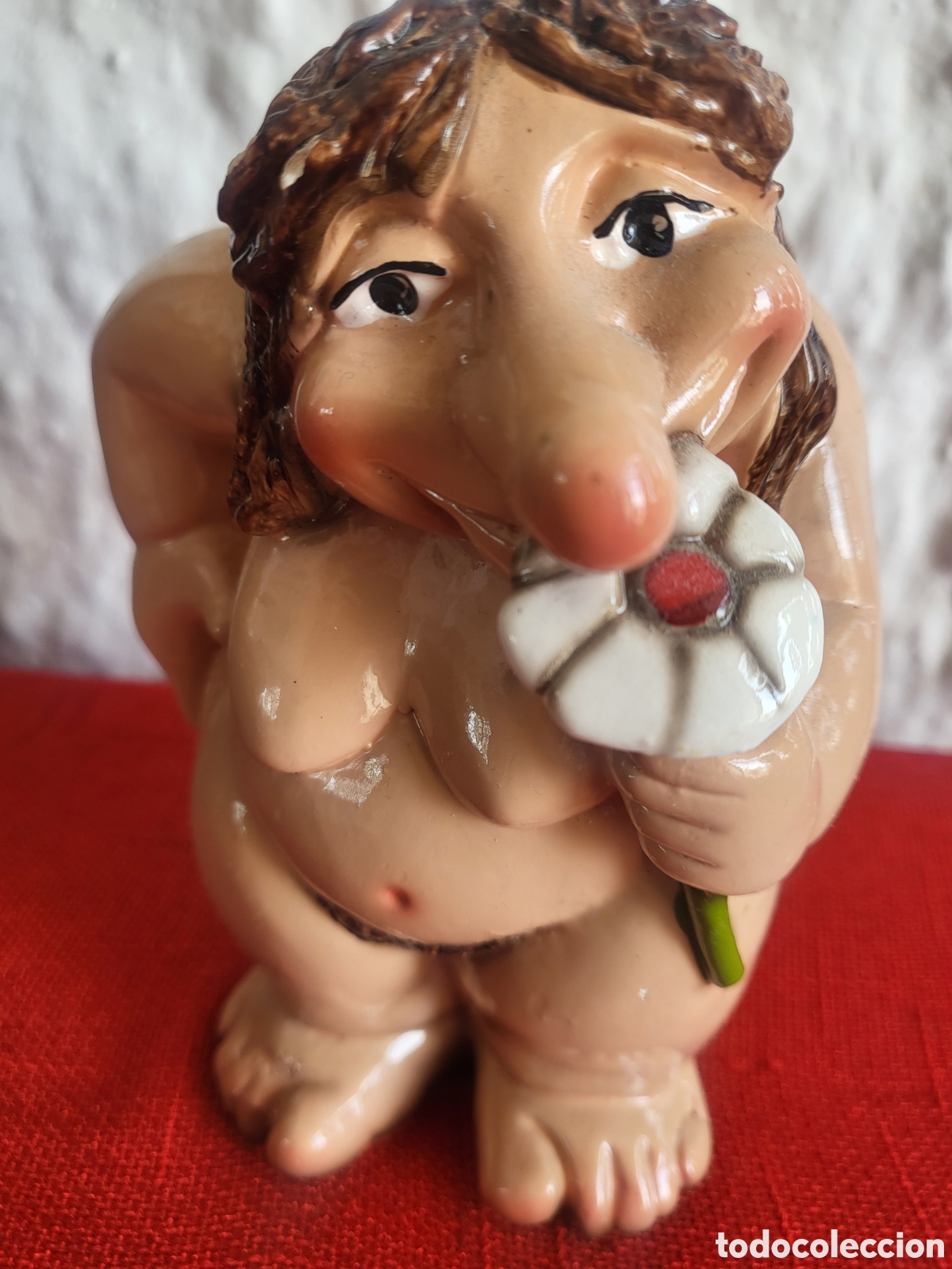Vintage: Figura de cer&aacute;mica de la marca Rolf Berg (?) Sueco vintage a&ntilde;os 70 , representa una madre trolls .