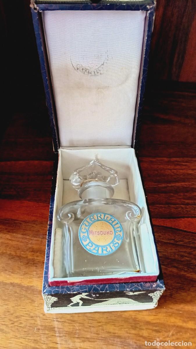 Vintage: Frasco Mitsouko Guerlain Cristal Baccarat Tap&oacute;n Coraz&oacute;n Invertido + Caja Parquet Original Vintage