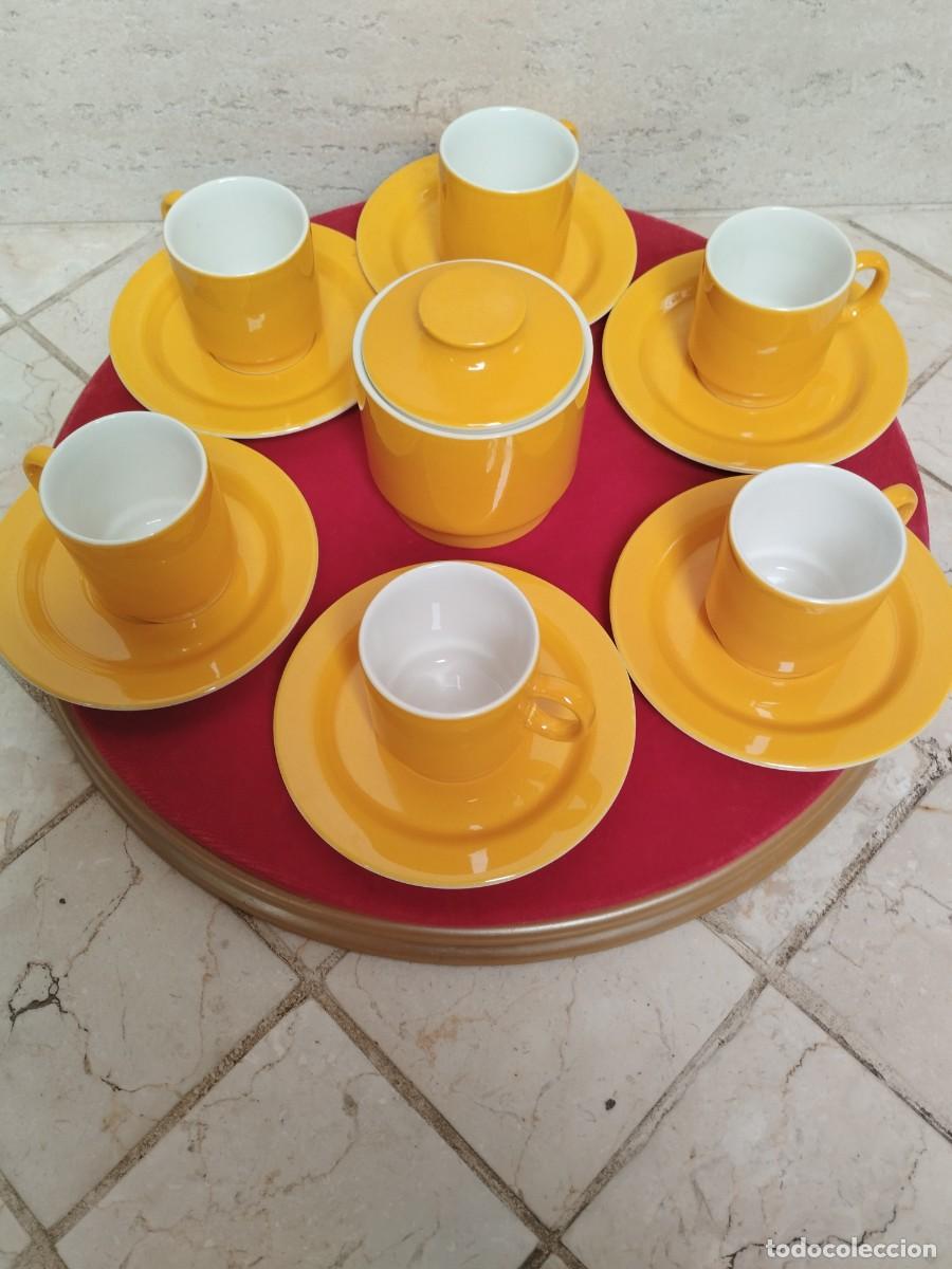 Vintage: JUEGO DE CAF&Eacute; VINTAGE EN CER&Aacute;MICA ITALIANA