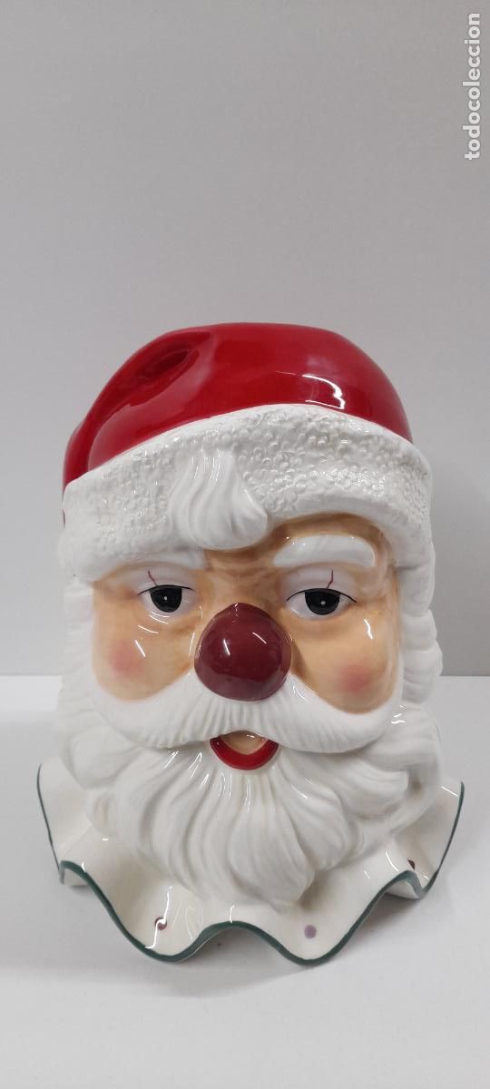 Vintage: PRECIOSO CENTRO DE MESA PARA DETALLES FLORALES DE PAPA NOEL - NAVIDAD . EN CERAMICA . ALTURA 27 CM