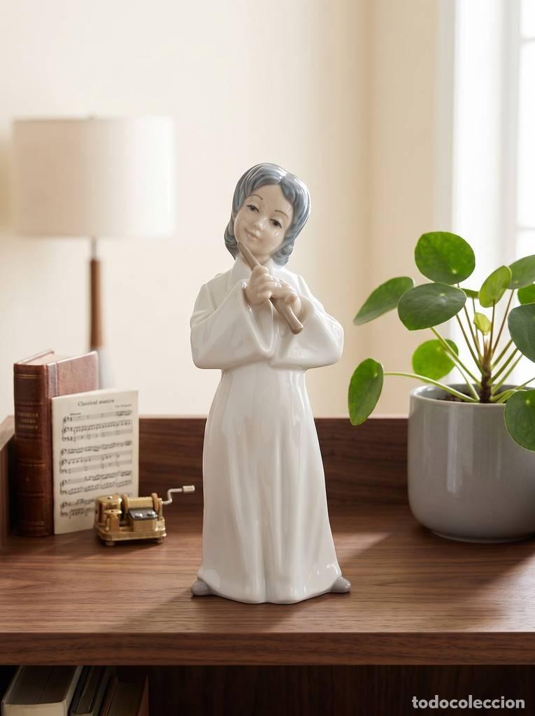 Vintage: FIGURA DE &Aacute;NGEL CON FLAUTA