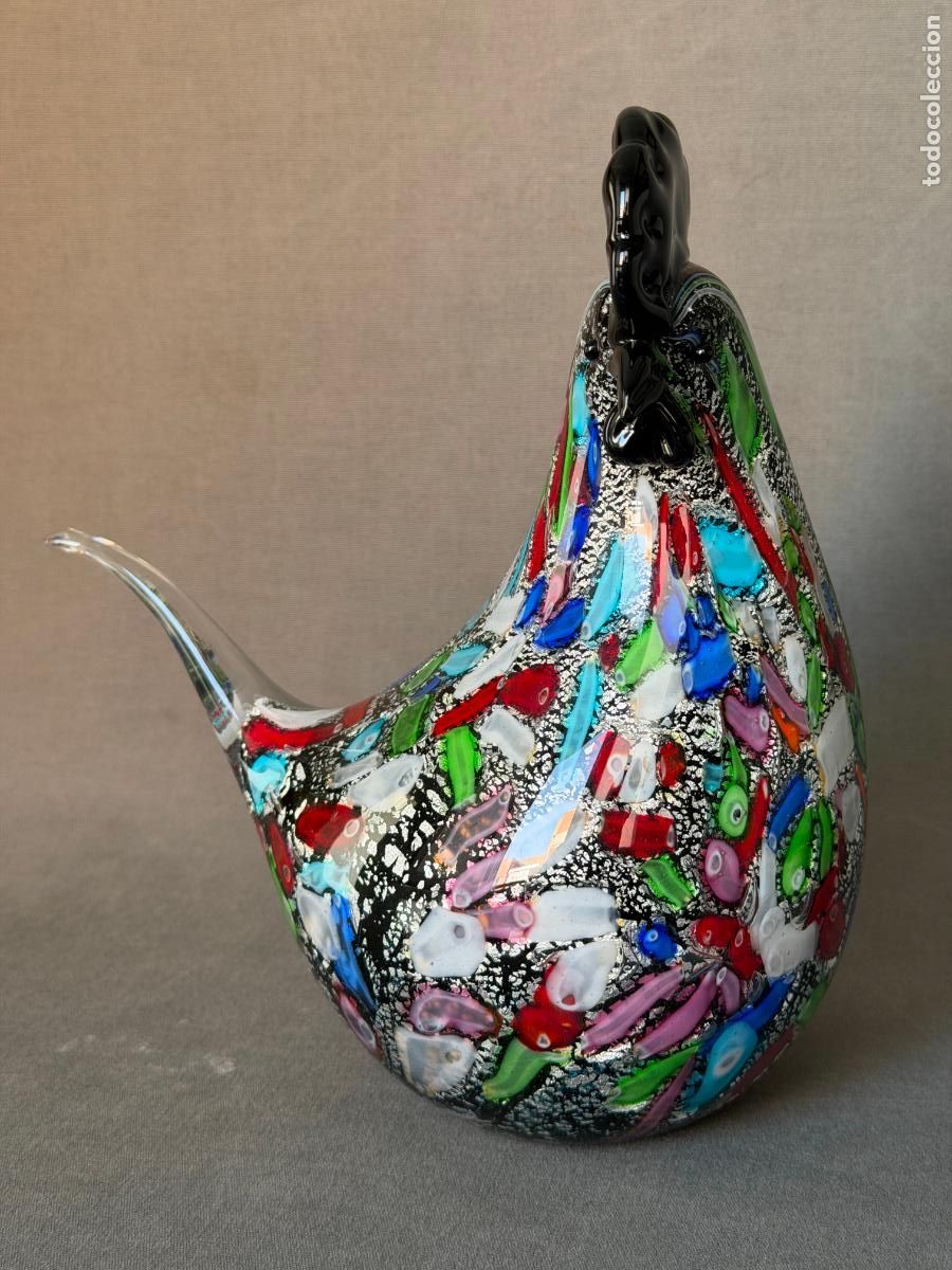Vintage: Formia Murano , figura de gallo en cristal , vintage , millefiori , R335
