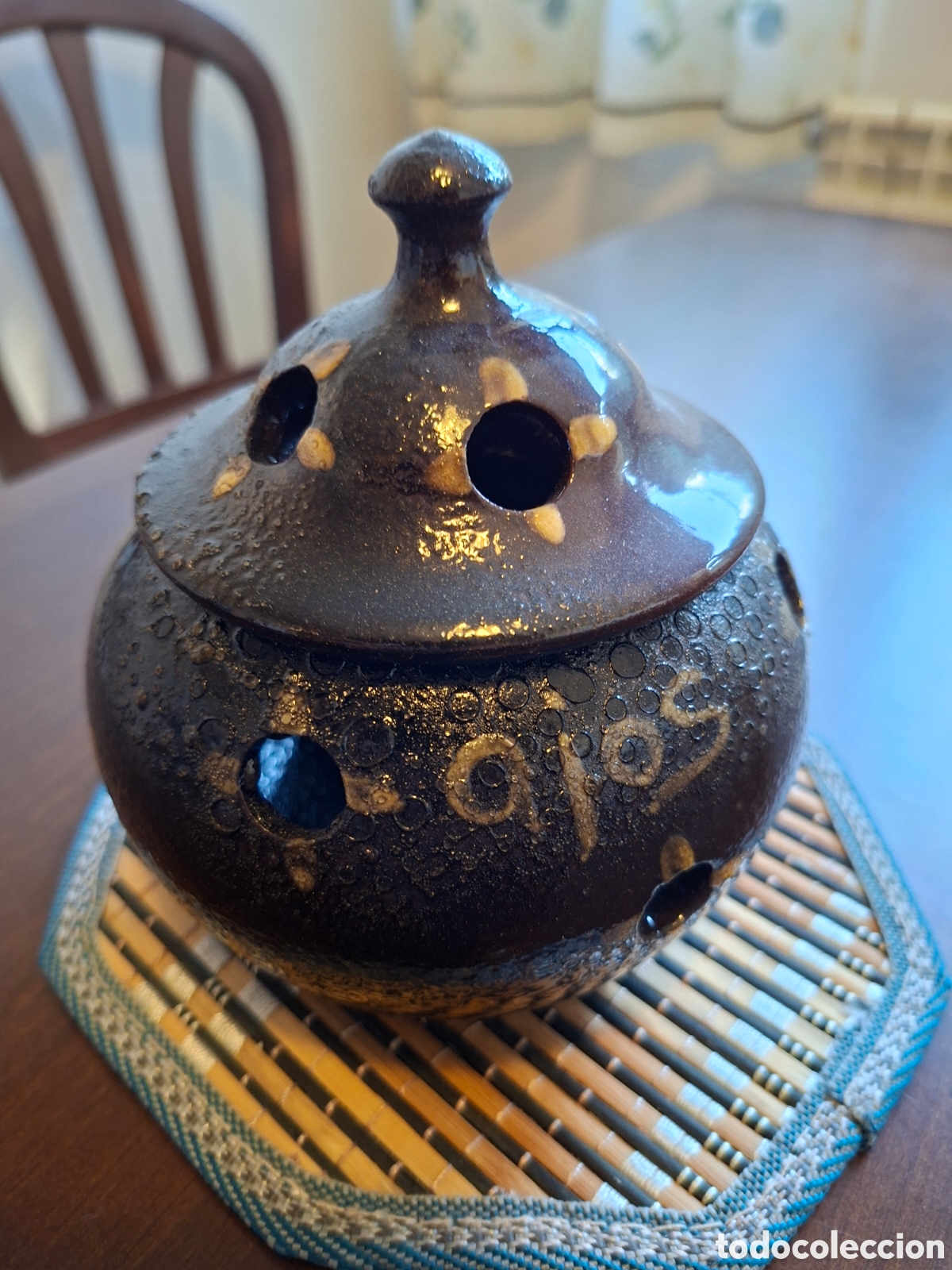 Vintage: TARRO de CERAMICA, para AJOS (ABI&Oacute;)