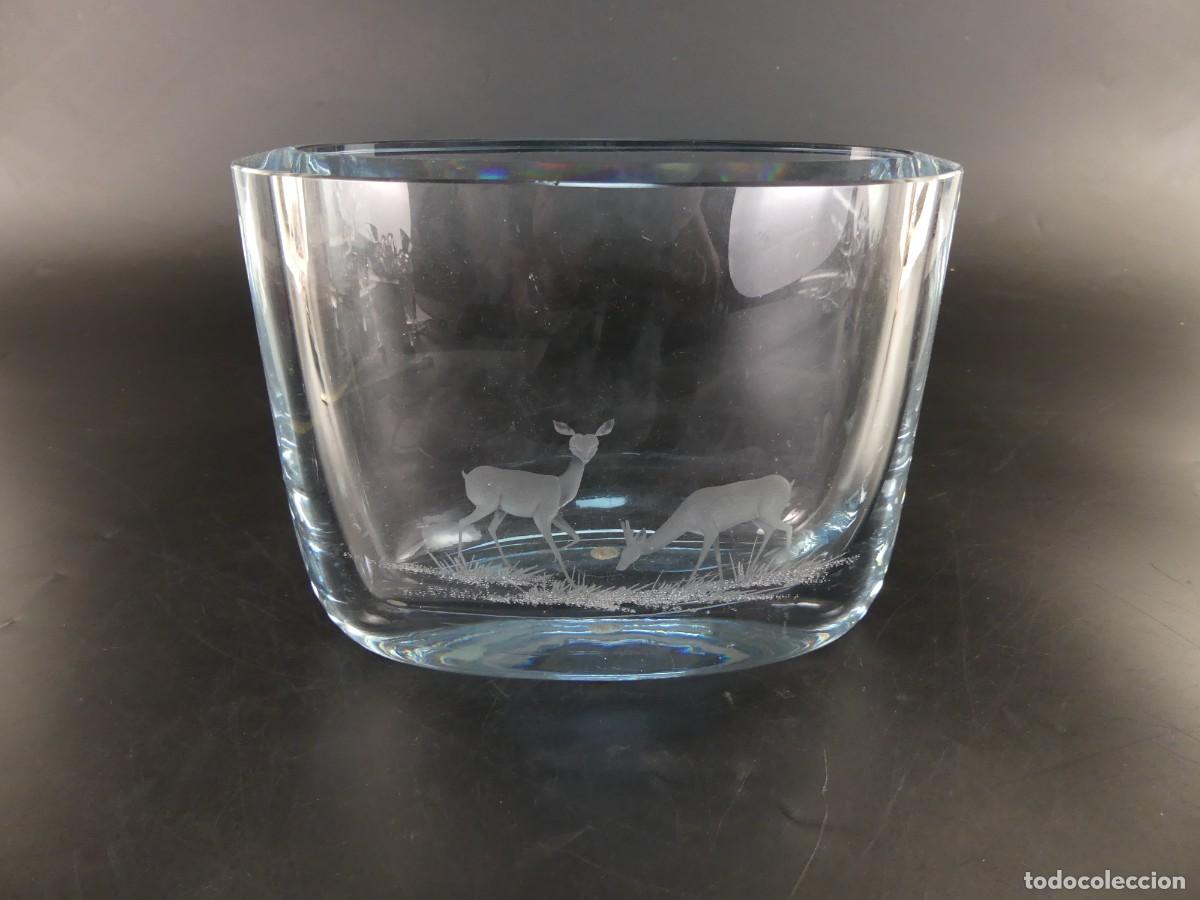 Vintage: PRECIOSO CENTRO DE MESA FLORERO DE CRISTAL FIRMADO - FIRMA ILEGIBLE
