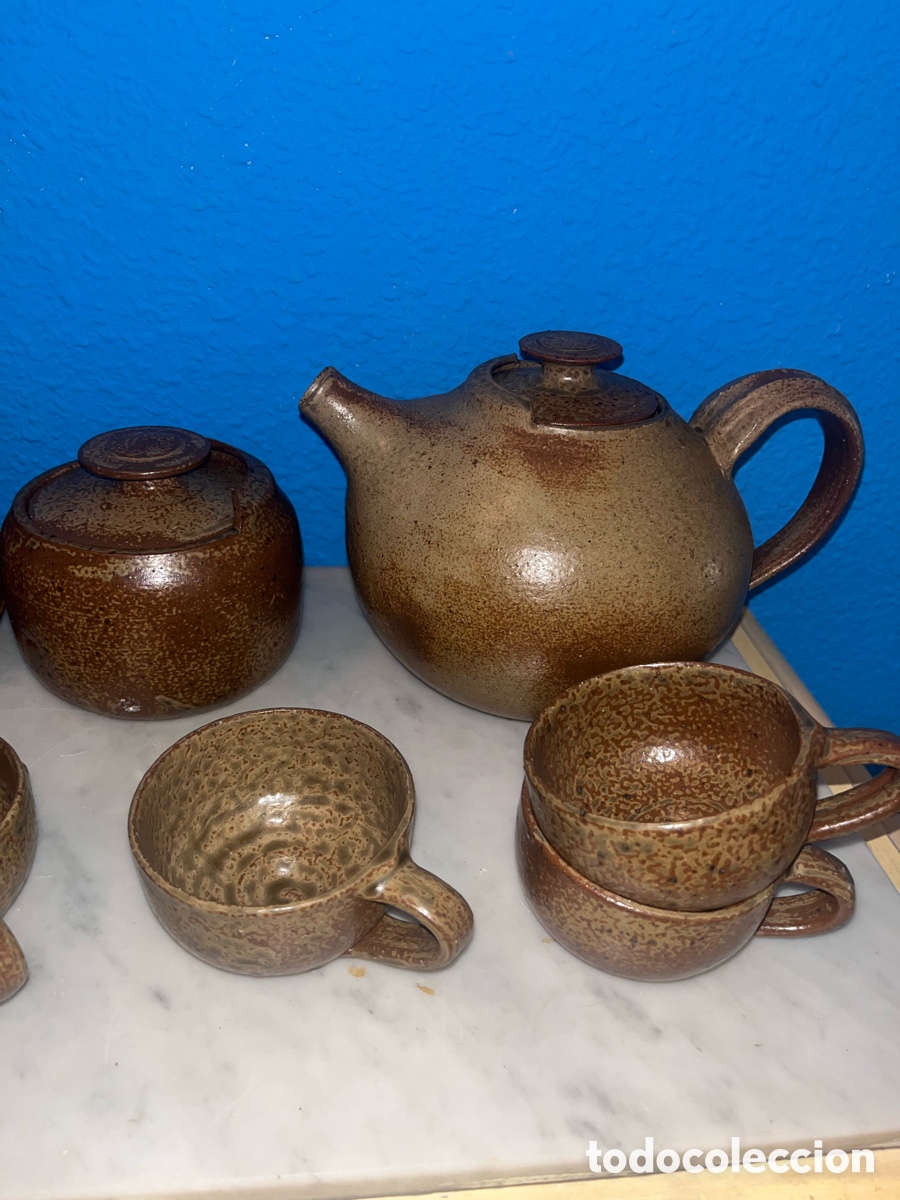 Vintage: Conjunto Juego De Tazas Jarras Y Platos De Gres - Foto 3
