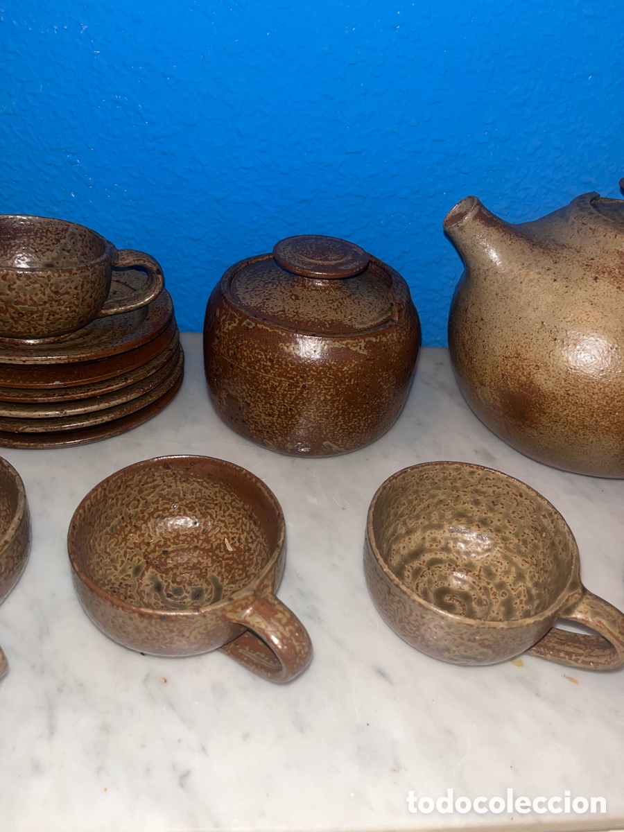 Vintage: Conjunto Juego De Tazas Jarras Y Platos De Gres - Foto 1