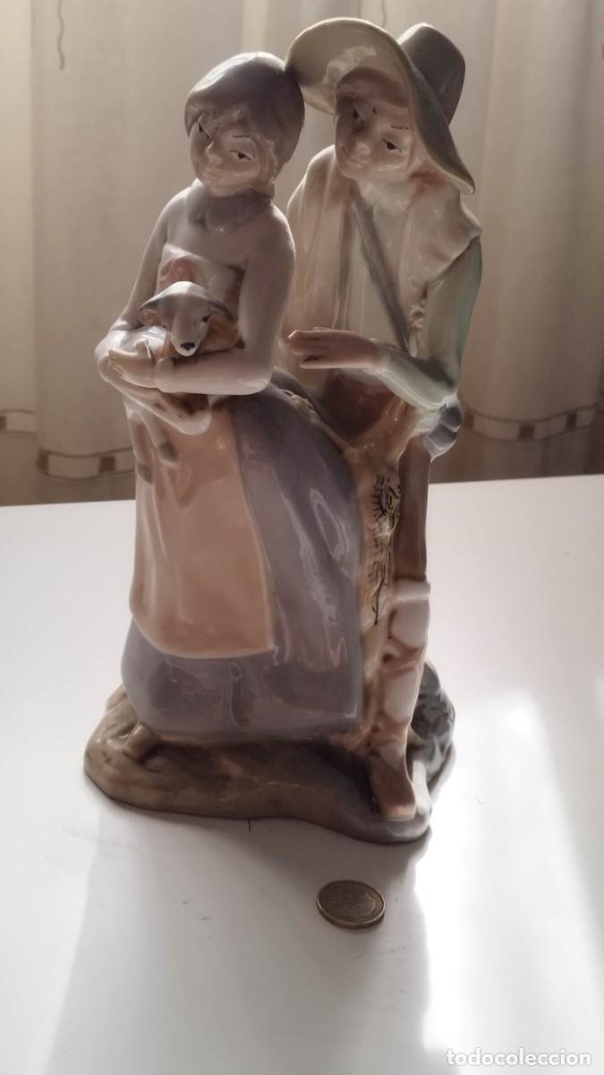 Vintage: Figura Porcelana Pareja Pastores Oveja Espa&ntilde;a Vintage