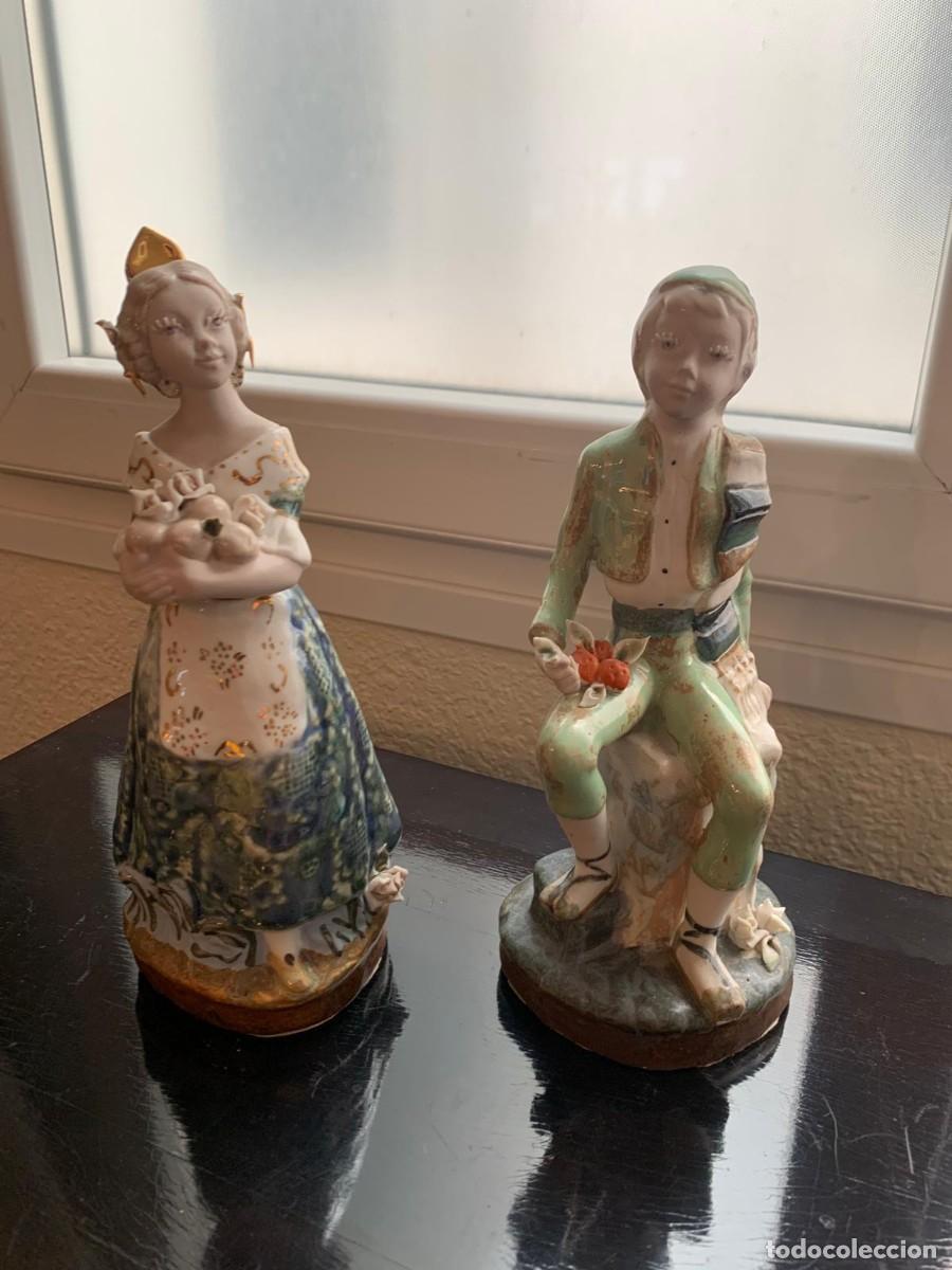 Vintage: Pareja Figuras Falleros Porcelana Ingl&eacute;s (Valencia).