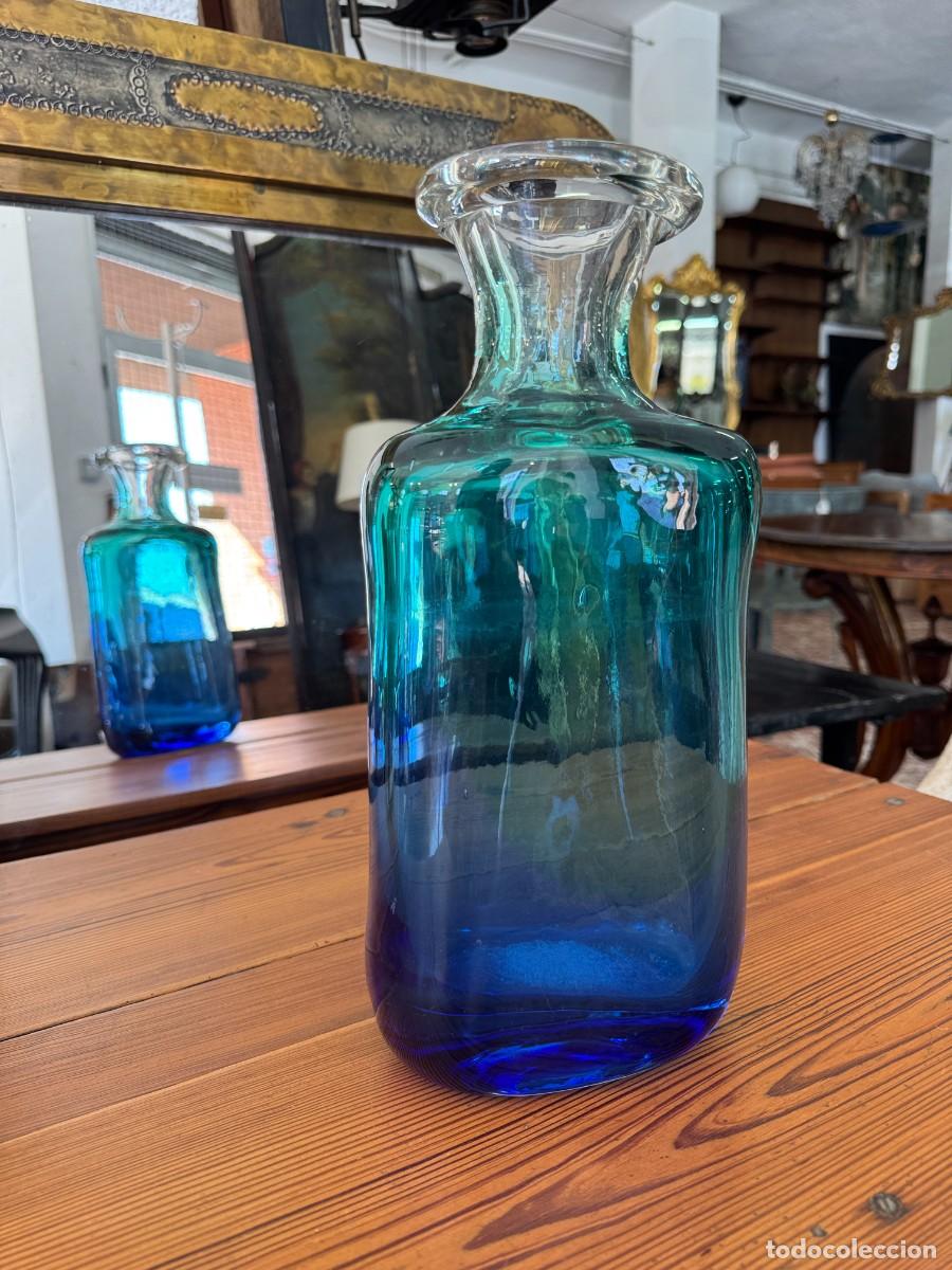 Vintage: Botella en cristal soplado bicolor