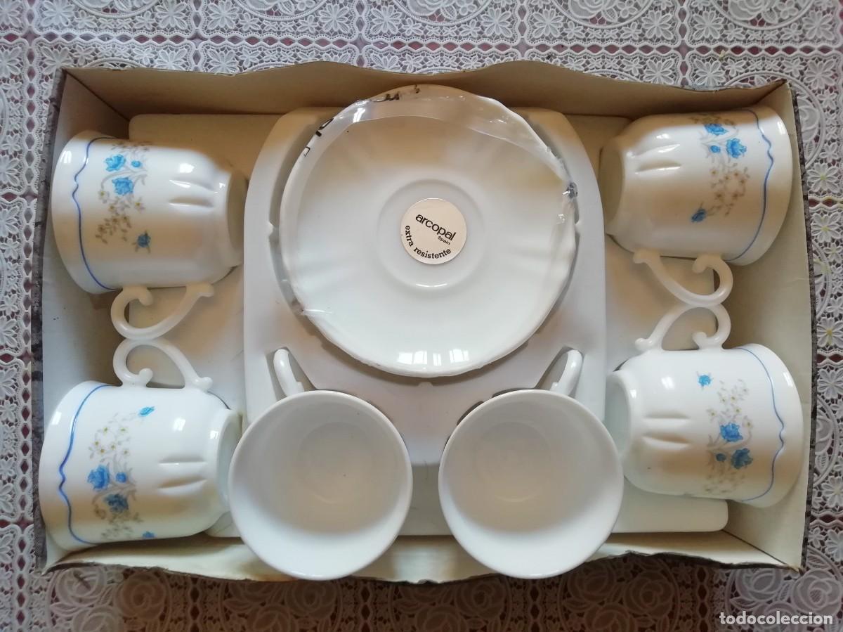 Vintage: Juego de tazas caf&eacute; Arcopal -set de 6 tazas y 6 platos