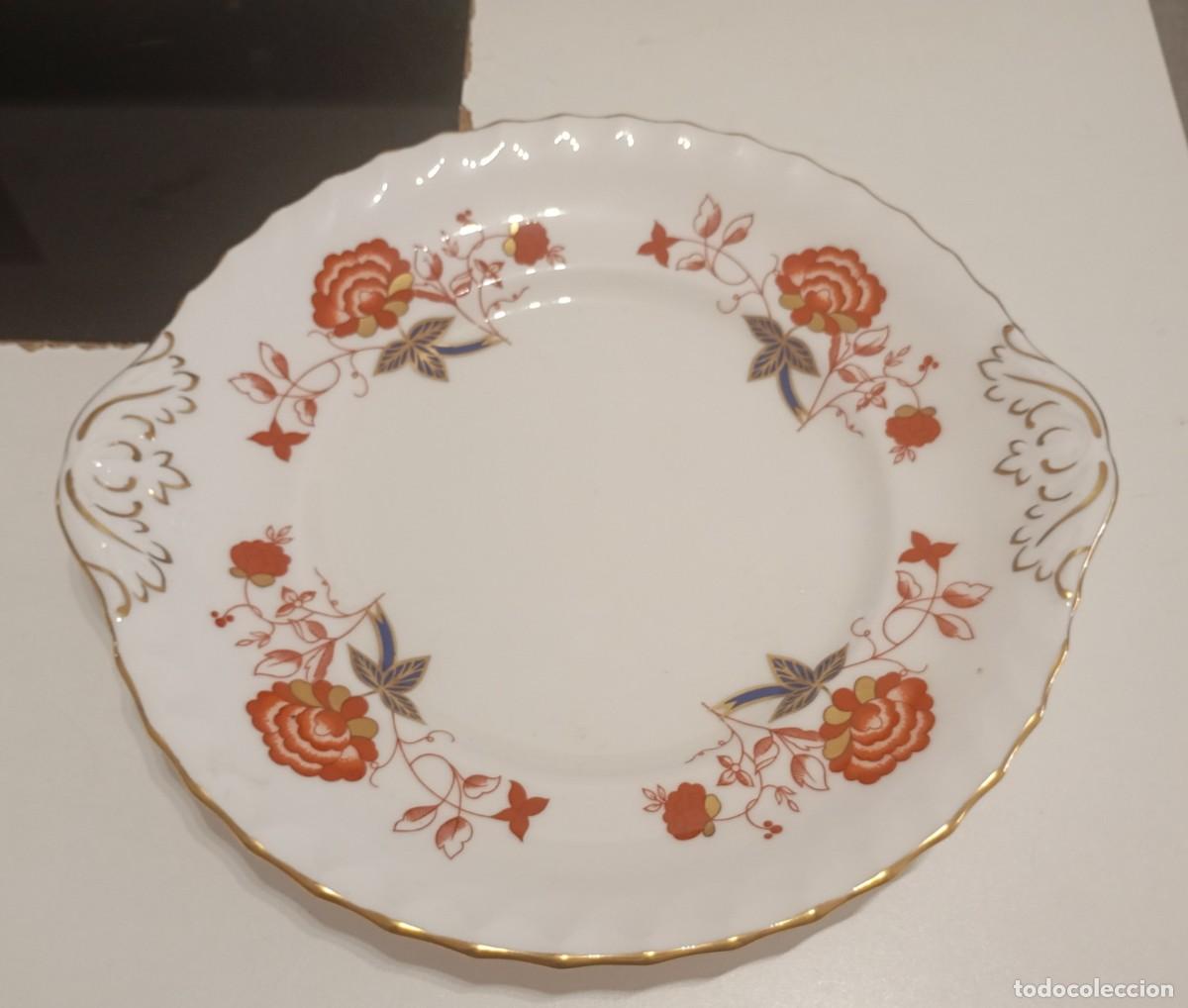Vintage: RARO PLATO PARA SERVIR CON ASAS DE PORCELANA FINA,DE LA MARCA ROYAL CROWN DERBY, PATR&Oacute;N BALI A 1100
