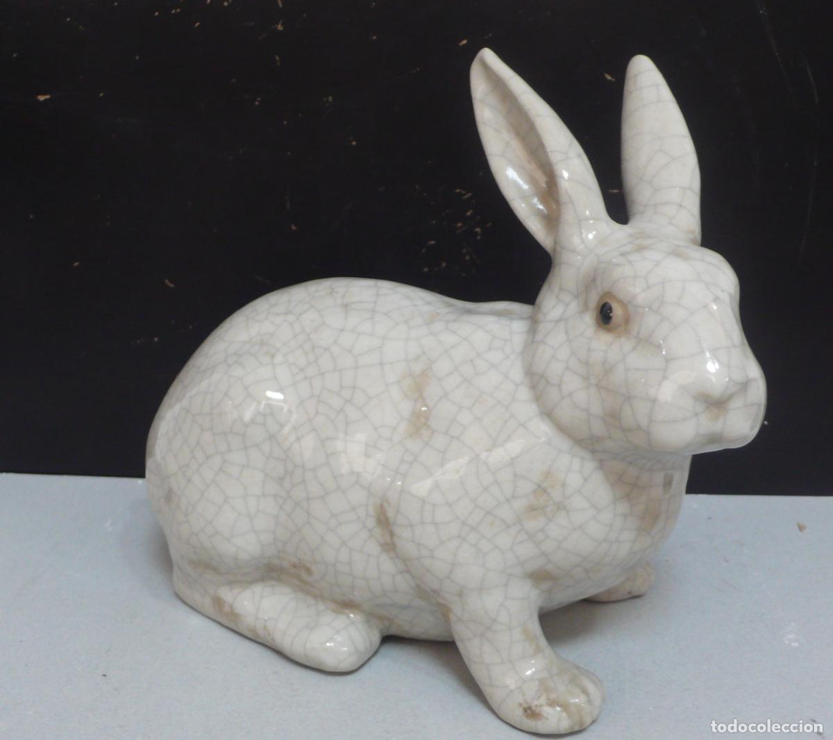 Vintage: CONEJO DE CERAMICA ESMALTADA
