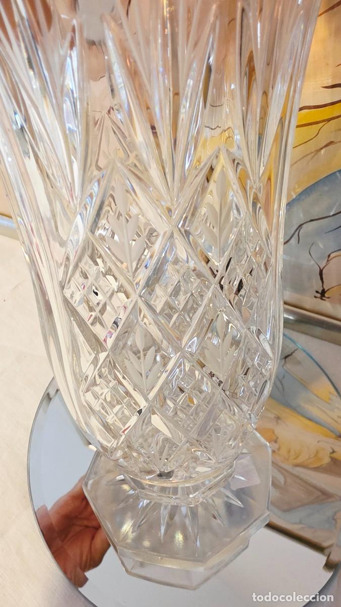 Vintage: Jarr&oacute;n Florero Cristal de Bohemia Original (24% PbO) Tallado a Mano Impecable