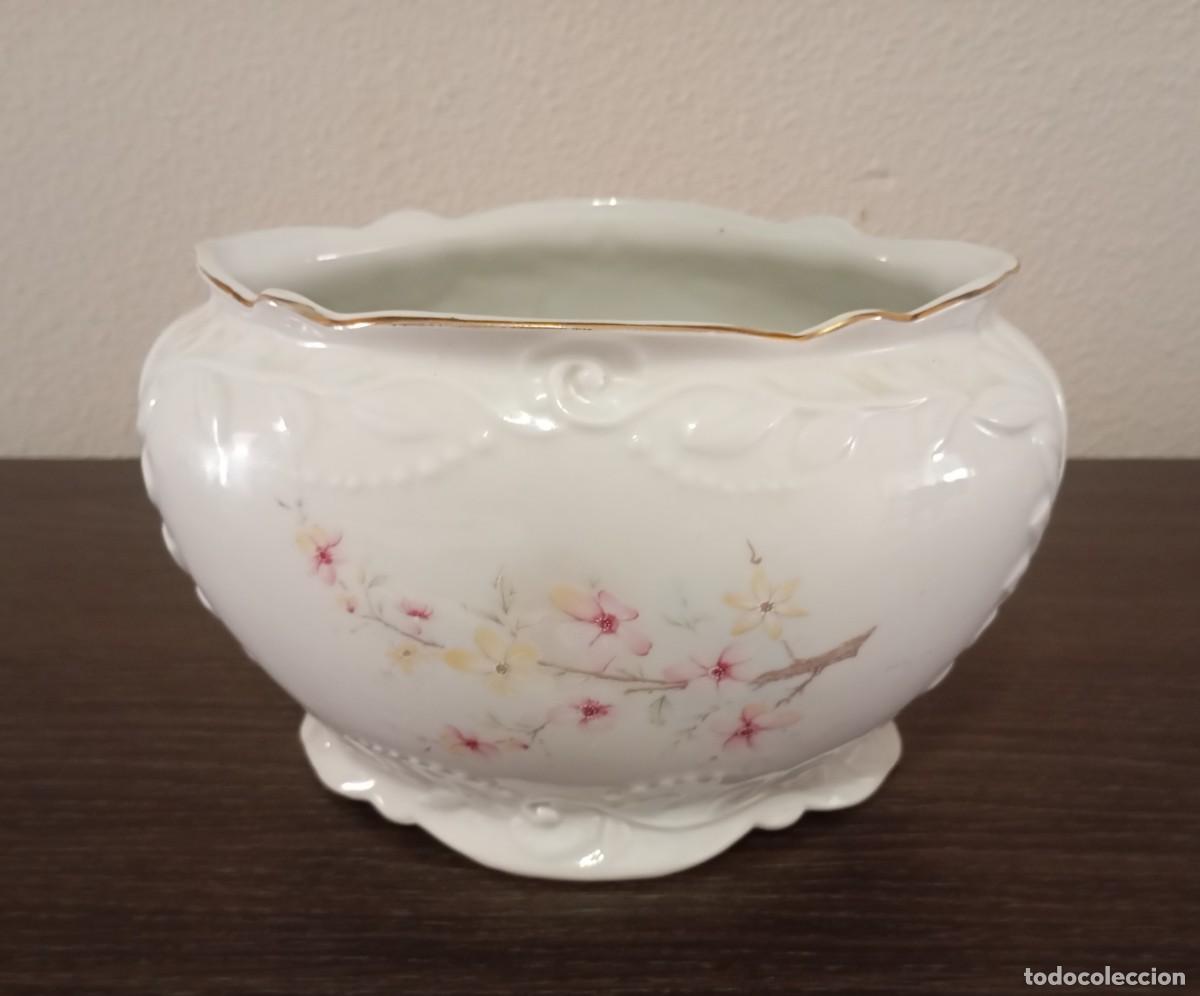 Vintage: BONITA MACETA DECORATIVA DE PORCELANA,DE LA MARCA SAMBO, VINTAGE DE LOS A&Ntilde;OS 60-70, HECHO EN ESPA&Ntilde;A