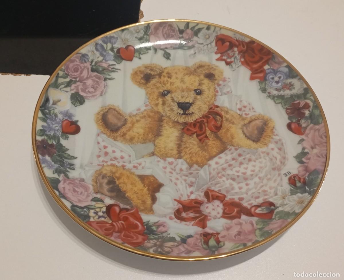 Vintage: PLATO DE PORCELANA PRODUCIDO POR FRANKLIN MINT,DE LA COLECCI&Oacute;N &rdquo;A VALENTINE FOR TEDDY&rdquo;