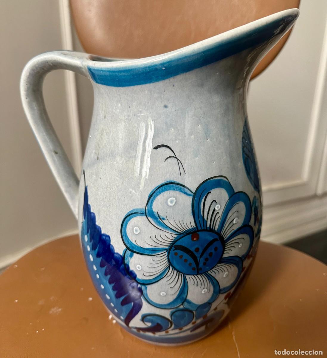 Vintage: Jarra de Tonala Mejico pintada a mano