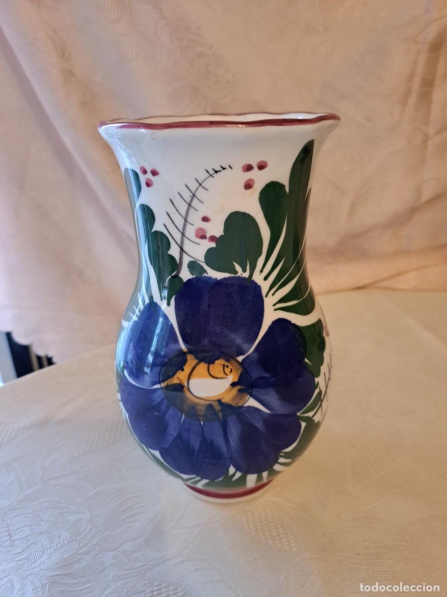 Vintage: Bonito jarr&oacute;n de cer&aacute;mica pintado a mano.