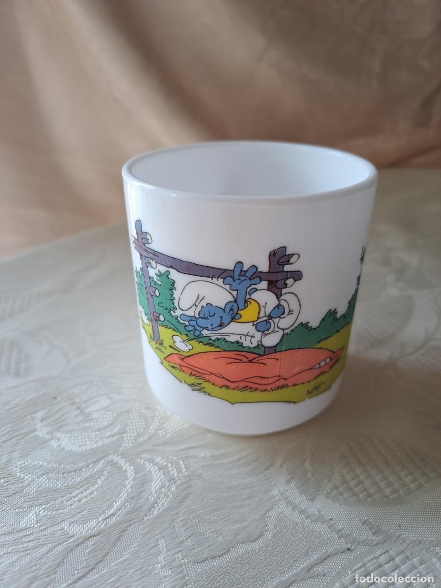 Vintage: Antigua taza los pitufos de Peyo, 1989, arcopal france.