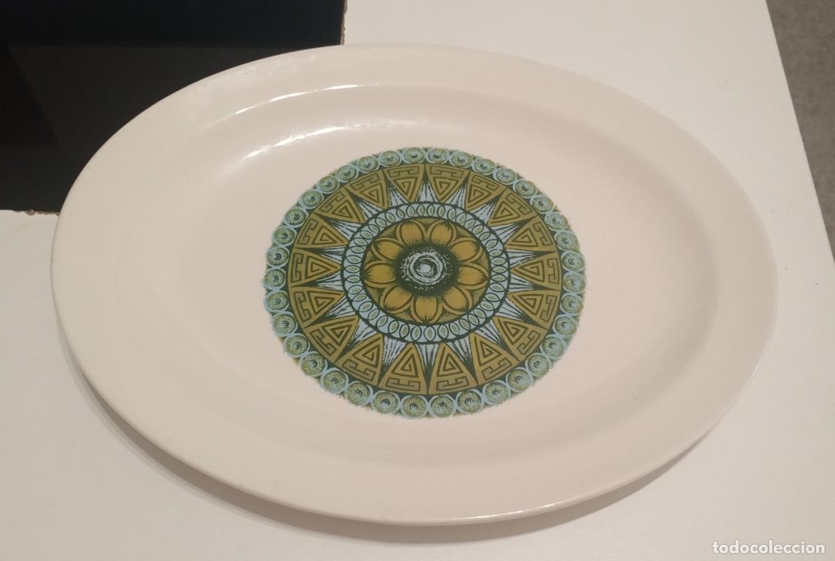 Vintage: BONITA FUENTE OVALADA DE CER&Aacute;MICA INGLESA, PATR&Oacute;N NEW MEXICO, ENGLISH IRONSTONE, VINTAGE DE 1974