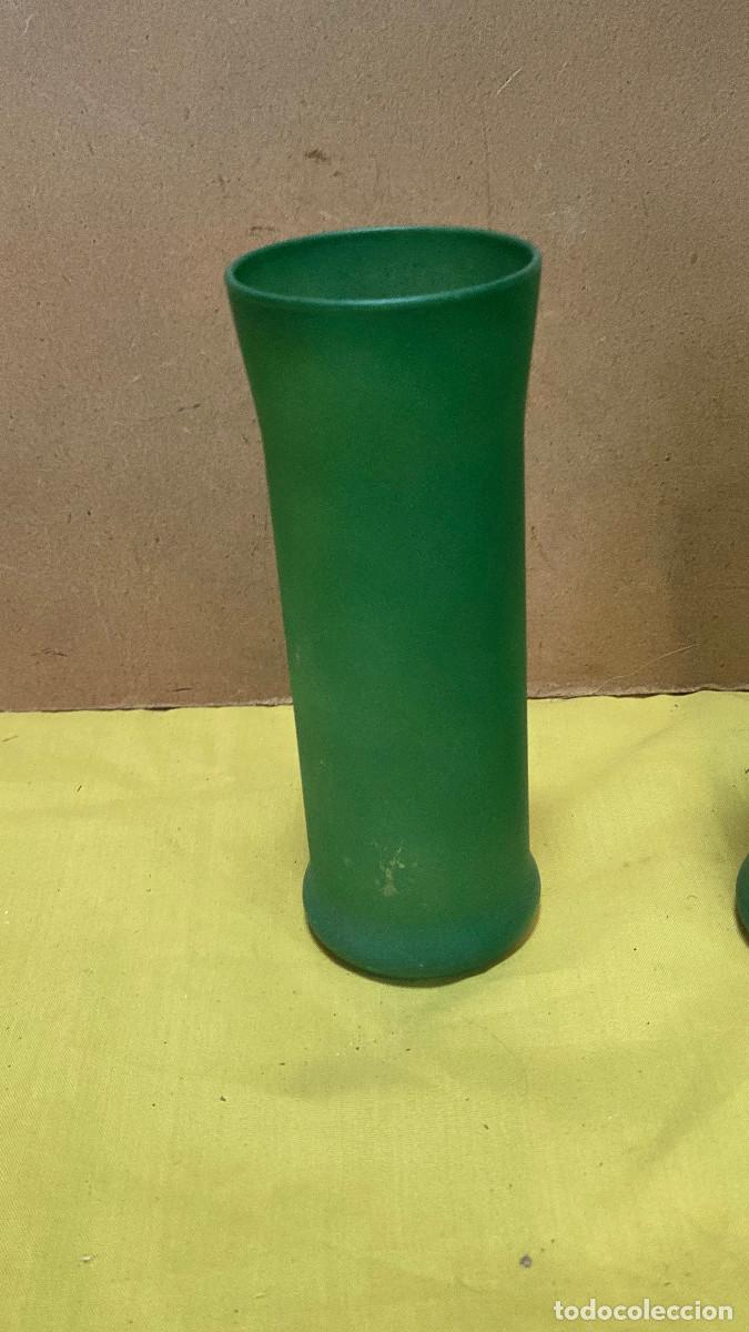 Vintage: 2 vasos de cristal verde - Foto 4