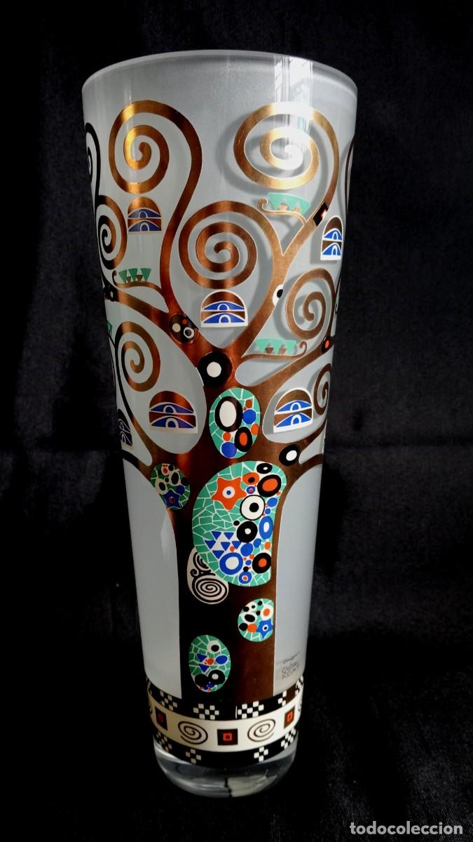Vintage: JARR&Oacute;N &Uacute;NICO DE CRISTAL ITALIANO HOMENAJE A GUSTAV KLIMT &Aacute;RBOL DE LA VIDA