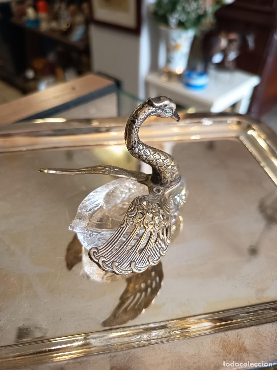 Vintage: Cisne alpaca y cristal
