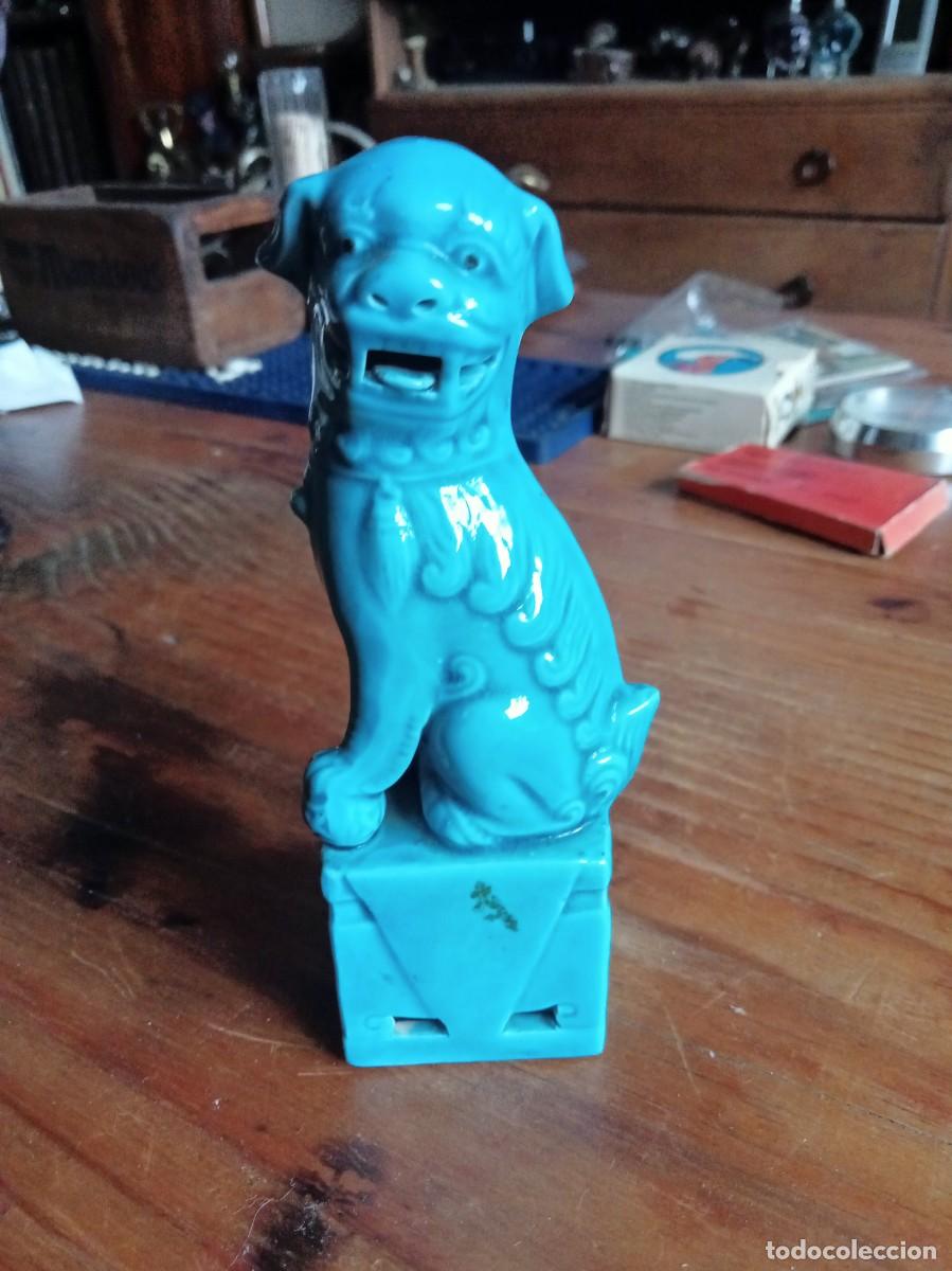 Vintage: Peque&ntilde;a figura perro drag&oacute;n foo de porcelana