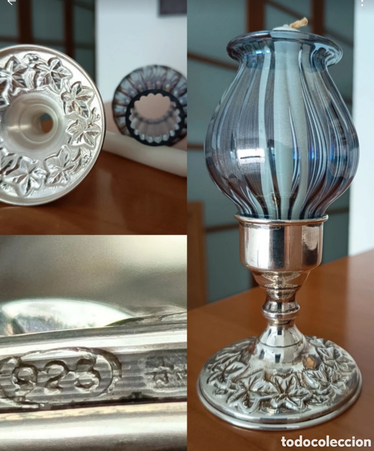 Vintage: Candelabro Guardabrisas Vintage - Plata 925 Italiana