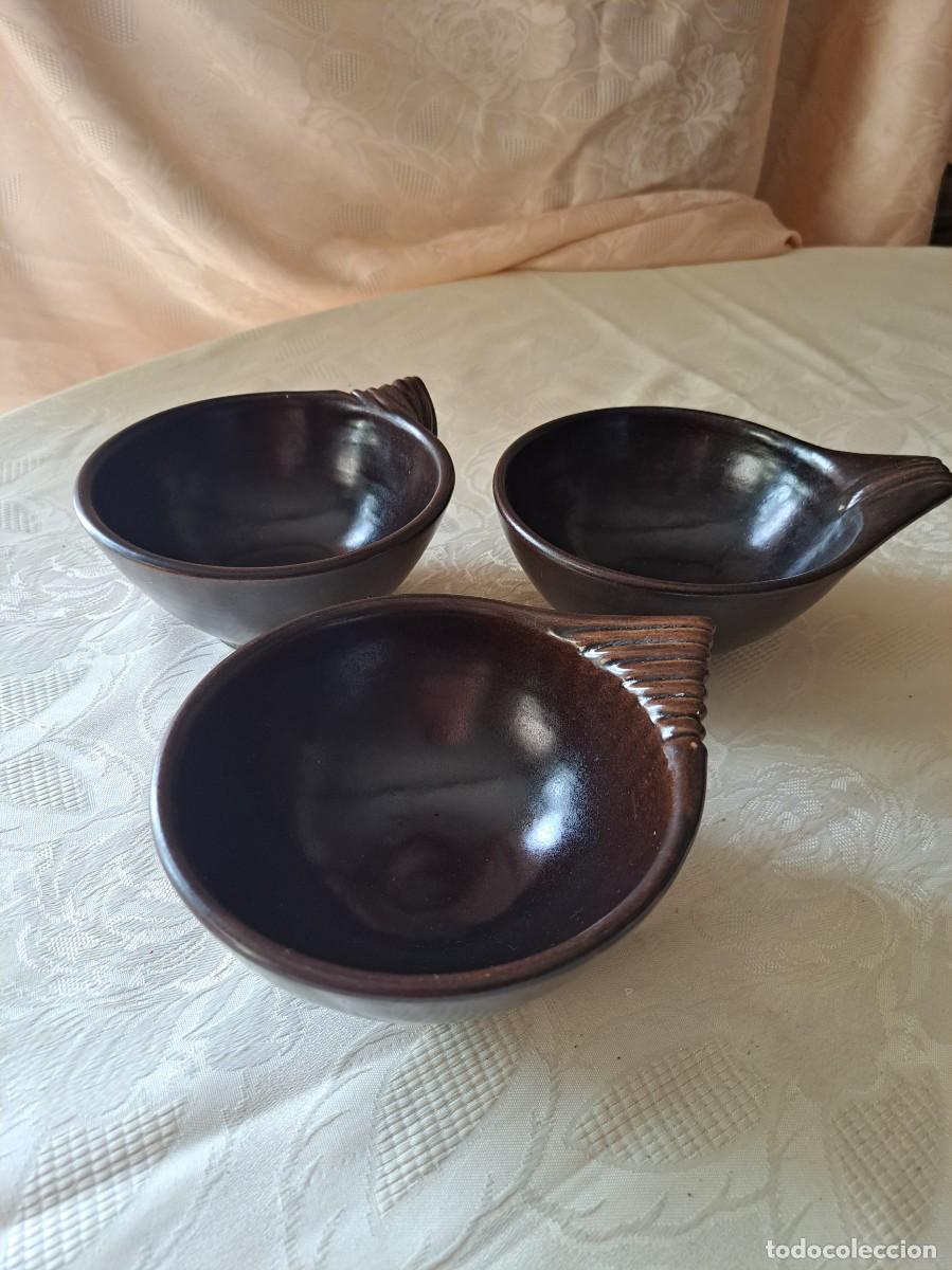 Vintage: Lote de 3 boles art&iacute;sticos de cer&aacute;mica VK Velimir Vukicevic.
