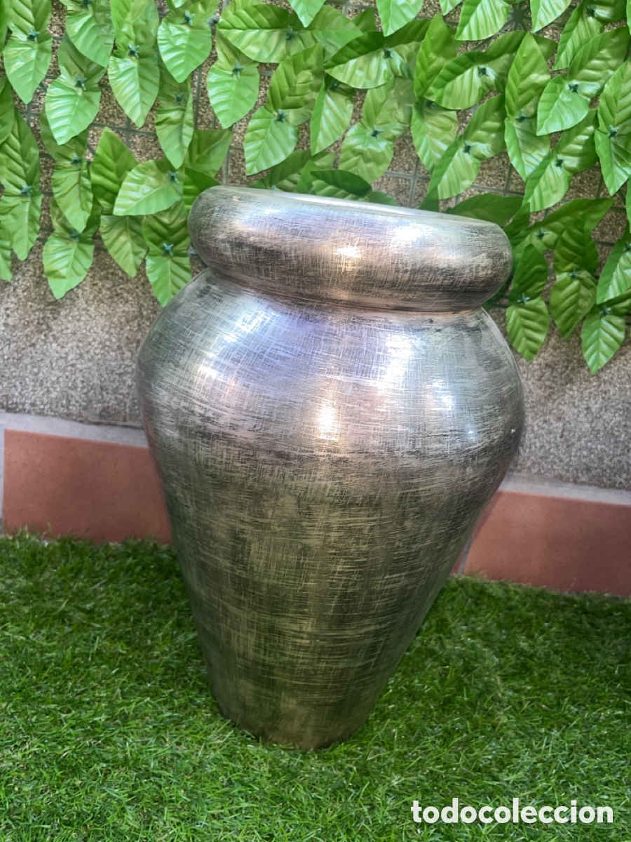 Vintage: Jarr&oacute;n Grande Plateado Estilo Art Dec&oacute; Aluminio