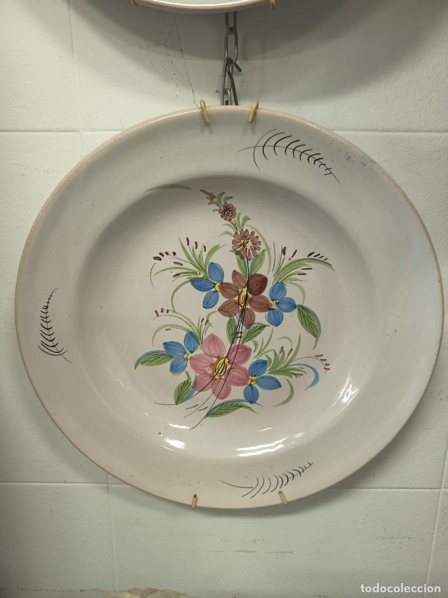 Vintage: Plato cer&aacute;mica Lario Flor azul