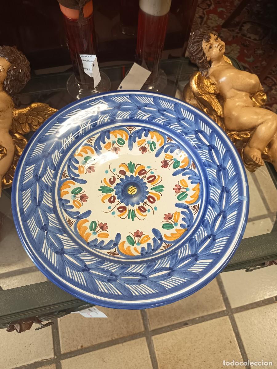 Vintage: Plato cer&aacute;mica hermanos Escobar azul