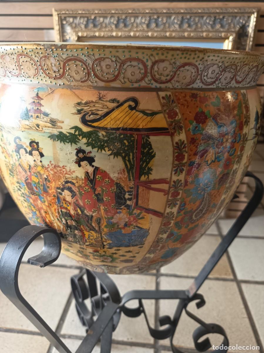 Vintage: Macetero Oriental con pie de hierro - Foto 5