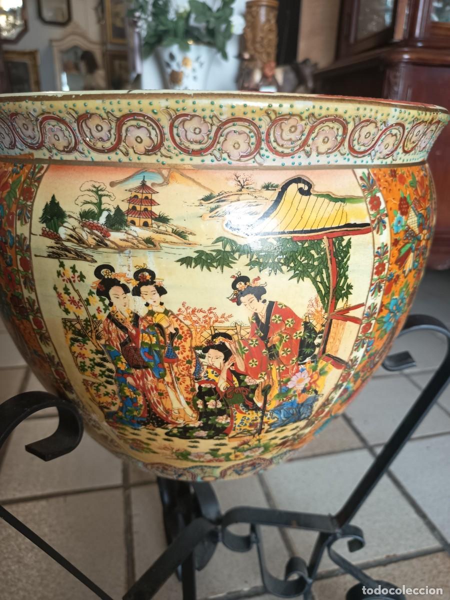 Vintage: Macetero Oriental con pie de hierro - Foto 8