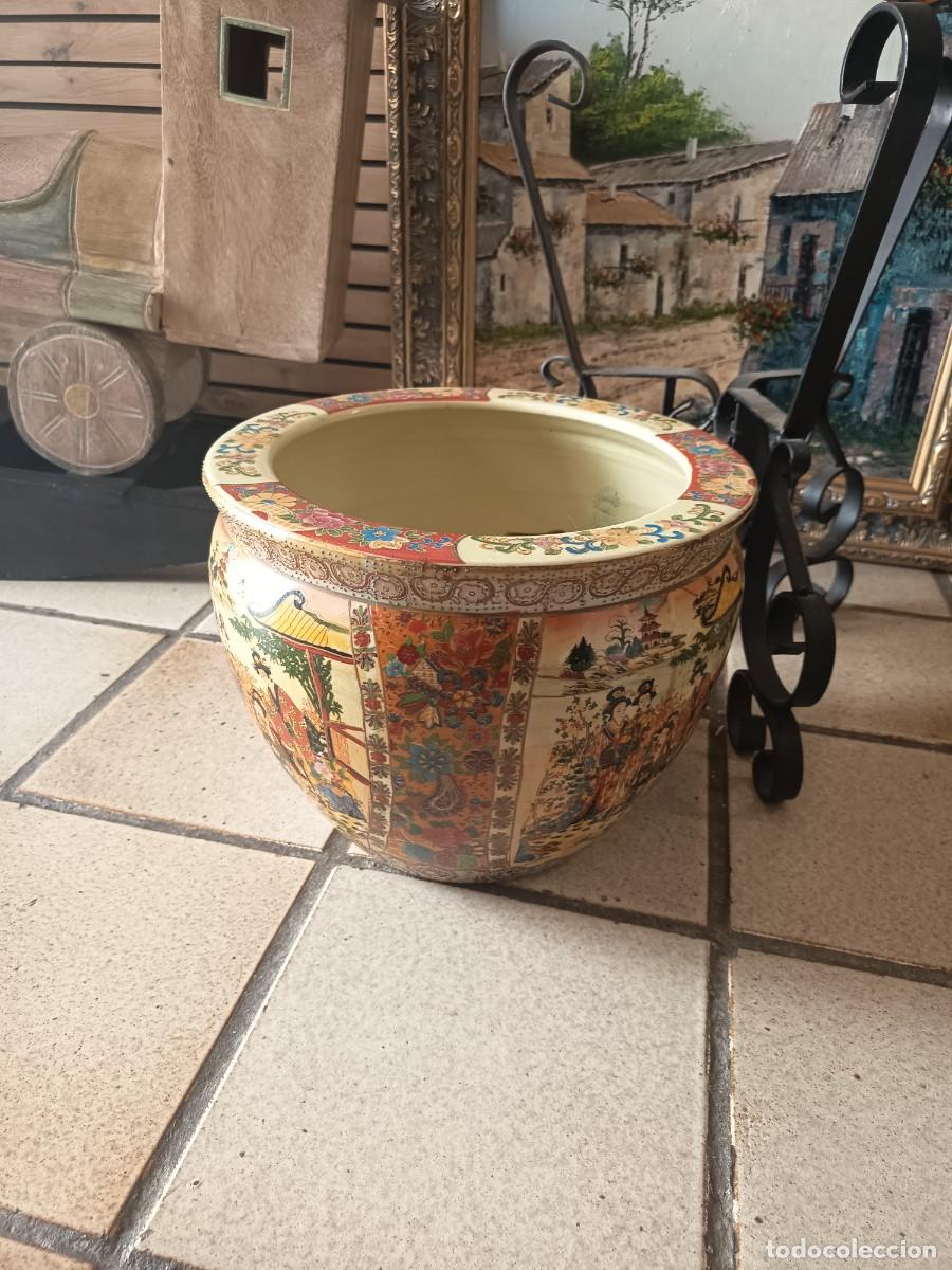 Vintage: Macetero Oriental con pie de hierro - Foto 13