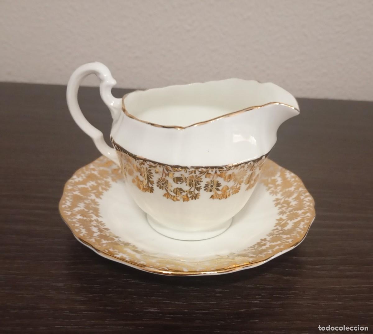 Vintage: BONITO JARRITA DE LECHE+PLATILLO DE PORCELANA FINA DE LA MARCA ADDERLEY,VINTAGE DE LOS A&Ntilde;OS 50-60