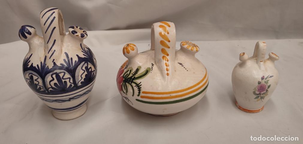 Vintage: LOTE DE 3 BOTIJOS PEQUE&Ntilde;OS DE CERAMICA